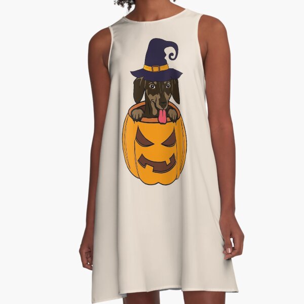 Cute Dachshund Halloween Design A-Line Dress