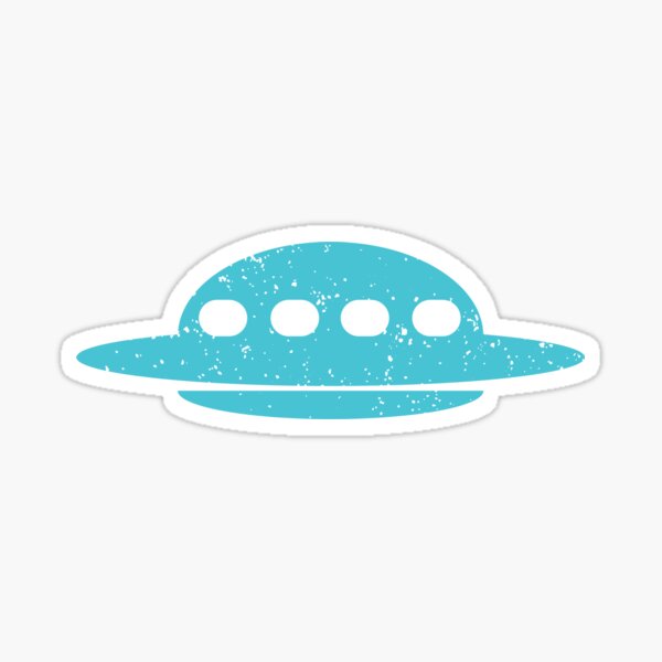 UFOs (black and blue) Sticker