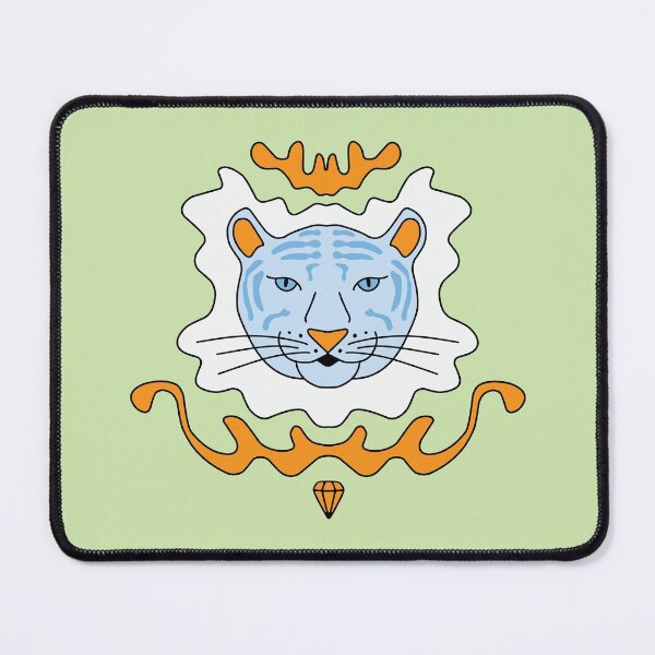 Item preview, Cute Cartoon Tiger - Orange and Blue - Green Background designed and sold by Twist Design.