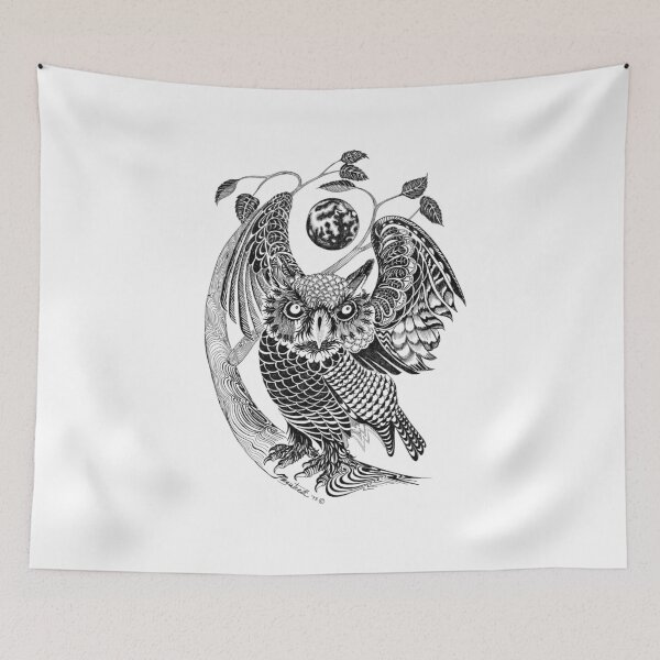 Item preview, Owl Negative (only visible on light colored background) designed and sold by QuixoteRidge.
