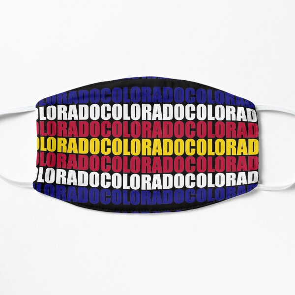 Colorado Text Flag Solid Colors Flat Mask