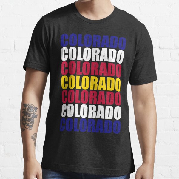 Colorado Text Flag Solid Colors Essential T-Shirt
