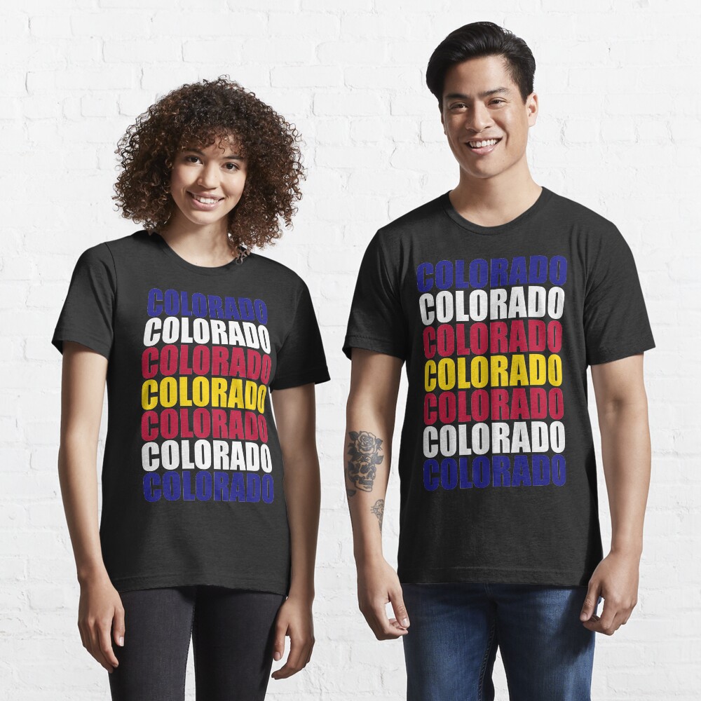 Colorado Text Flag Solid Colors Essential T-Shirt