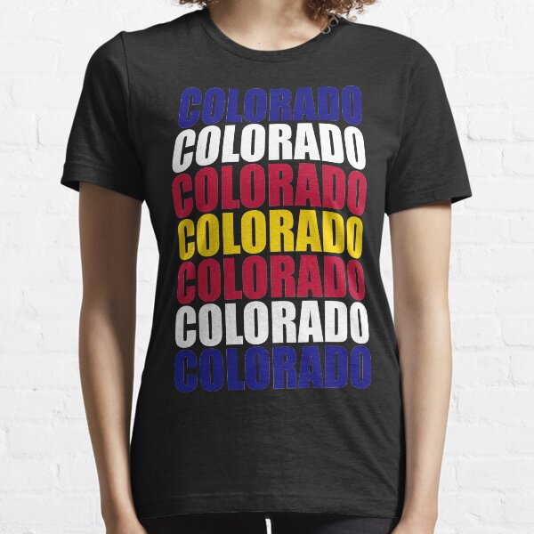 Colorado Text Flag Solid Colors Essential T-Shirt