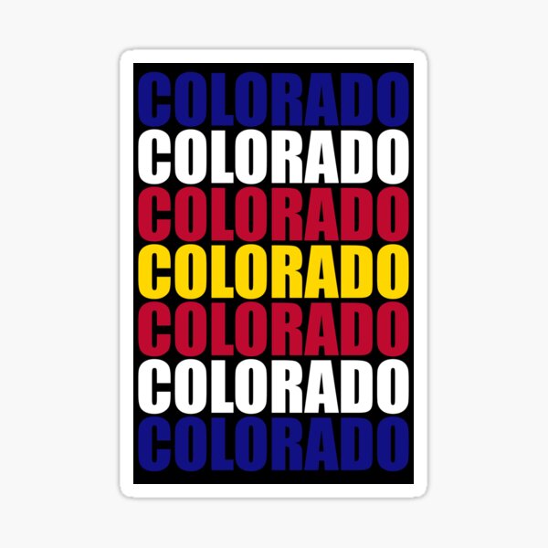 Colorado Text Flag Solid Colors Sticker