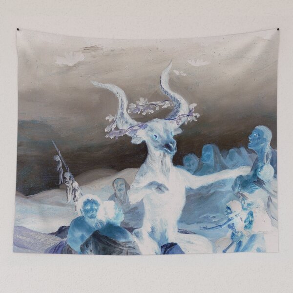 Item preview, Witches' Sabbath - Negative (El Aquelarre, 1798) Francisco de Goya, Gothic Fine Art for Halloween designed and sold by CoolArtGeek.