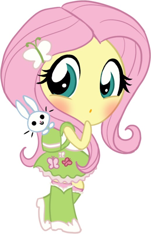 "cute Equestria girls - fluttershy" Stickers by Chibi91 | Redbubble