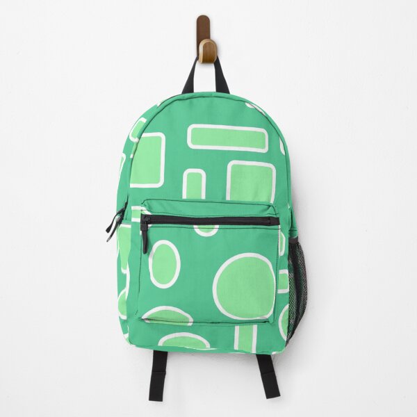 Item preview, All-Over Mint Green Circles, Oblong Shapes, Square Shapes on an Asparagus Green background Design designed and sold by ThisNThatImages.