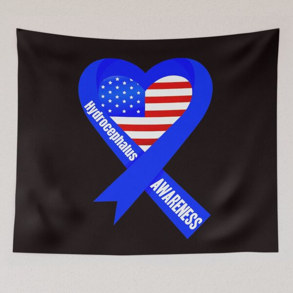 Item preview, Hydrocephalus Awareness American flag heart - hydrocephalus awareness month  designed and sold by Designs Of all kinds.
