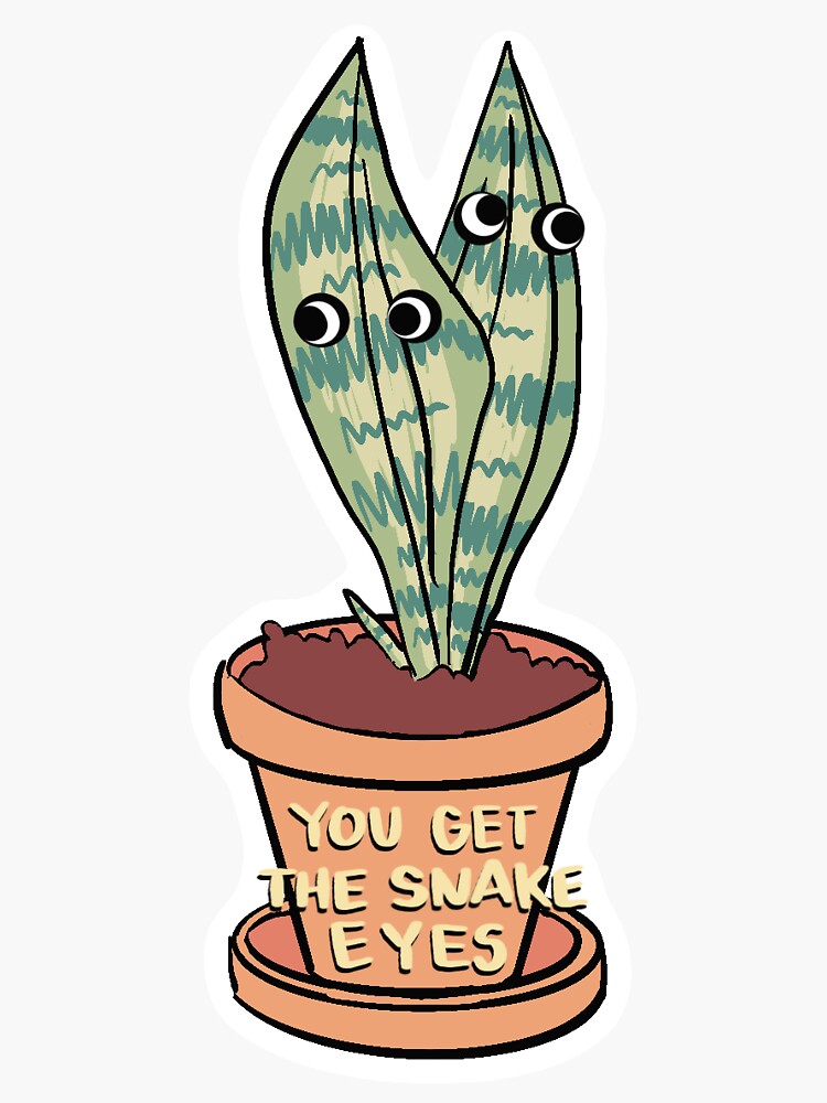 "Googly Eyes Snake Plant" Sticker for Sale by Gaiadesigns Redbubble