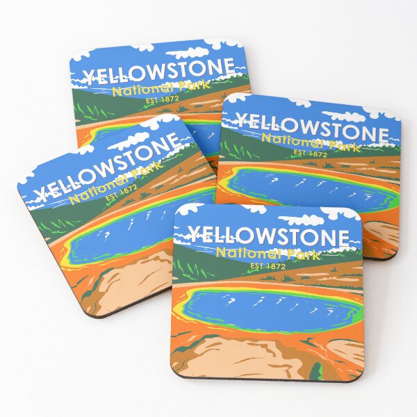 Item preview, Yellowstone National Park Grand Prismatic Spring Vintage designed and sold by KrisSidDesigns.