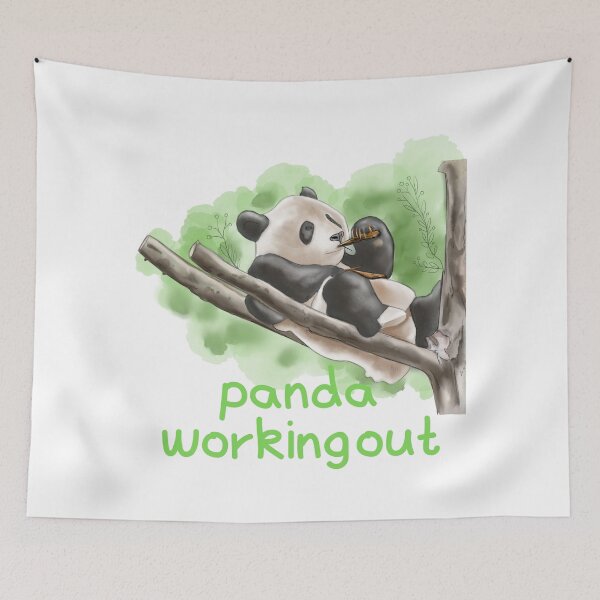 Item preview, panda working out designed and sold by animalstore11.