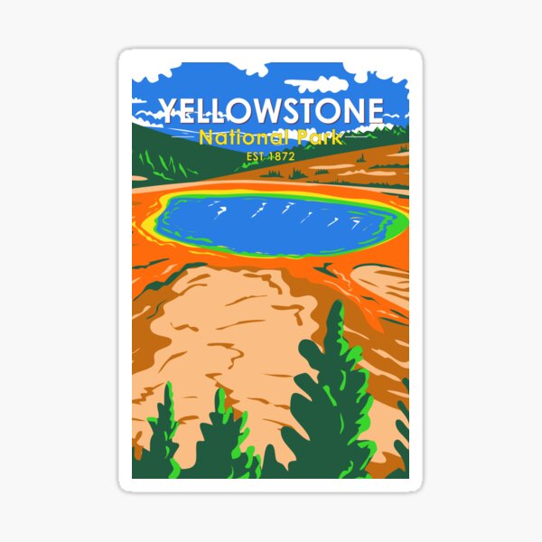 Item preview, Yellowstone National Park Grand Prismatic Spring Vintage designed and sold by KrisSidDesigns.