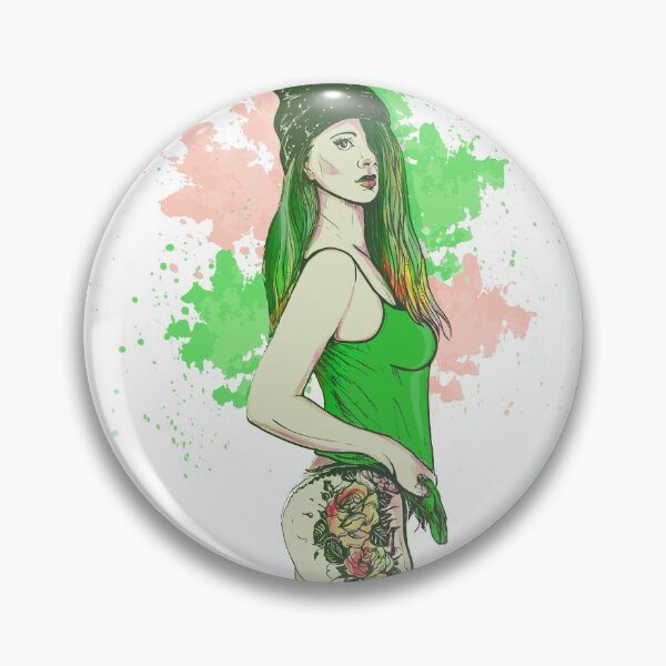 Item preview, Sexy Tattoo Girl Green designed and sold by artorno.
