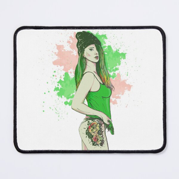 Item preview, Sexy Tattoo Girl Green designed and sold by artorno.