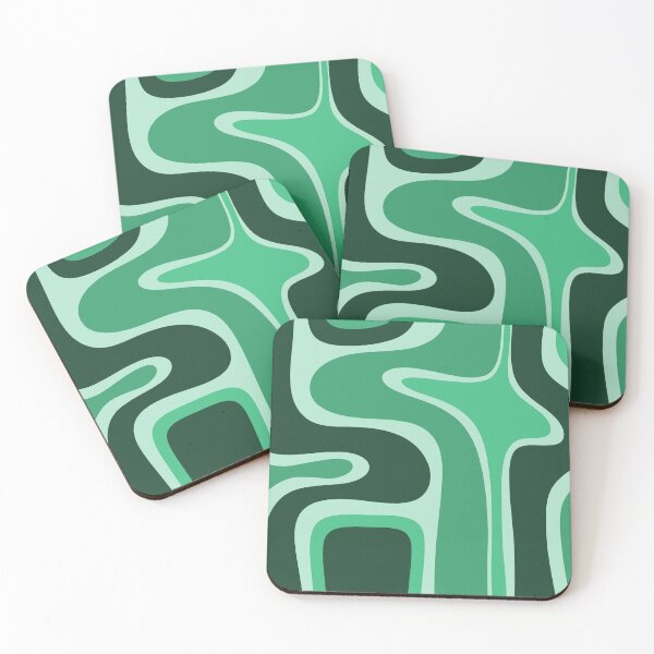 Item preview, Copacetic Retro Abstract Pattern in Jade Green Tones designed and sold by kierkegaard.