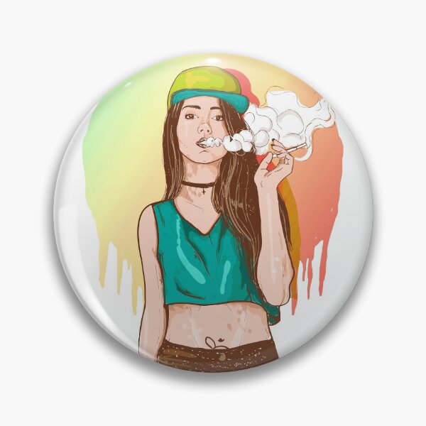 Item preview, Smoking Rapper Girl Rainbow designed and sold by artorno.