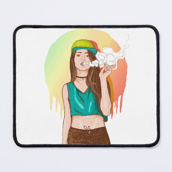 Item preview, Smoking Rapper Girl Rainbow designed and sold by artorno.