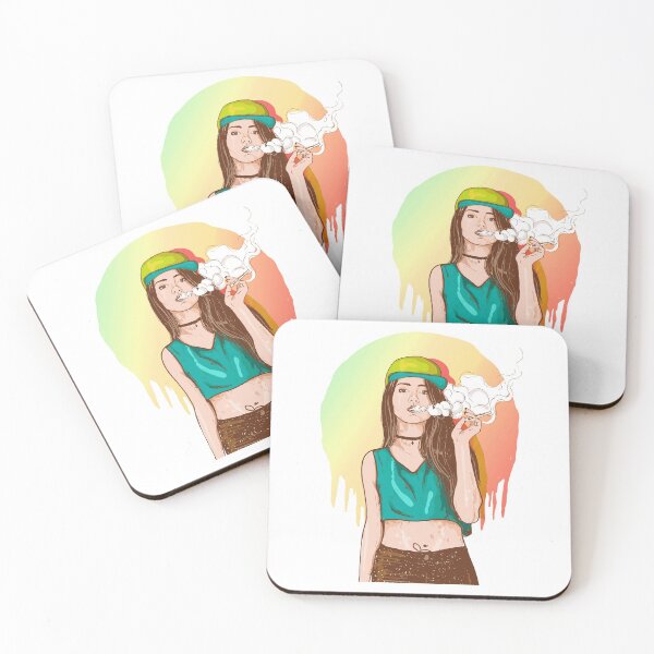 Item preview, Smoking Rapper Girl Rainbow designed and sold by artorno.