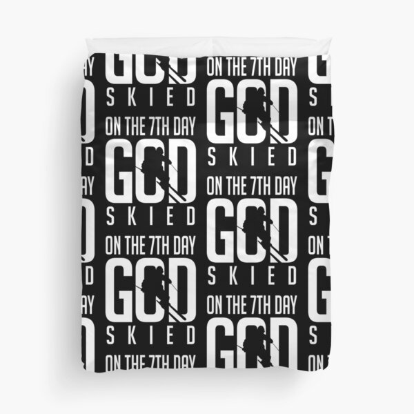 Skiing: On the 7th god skied Duvet Cover