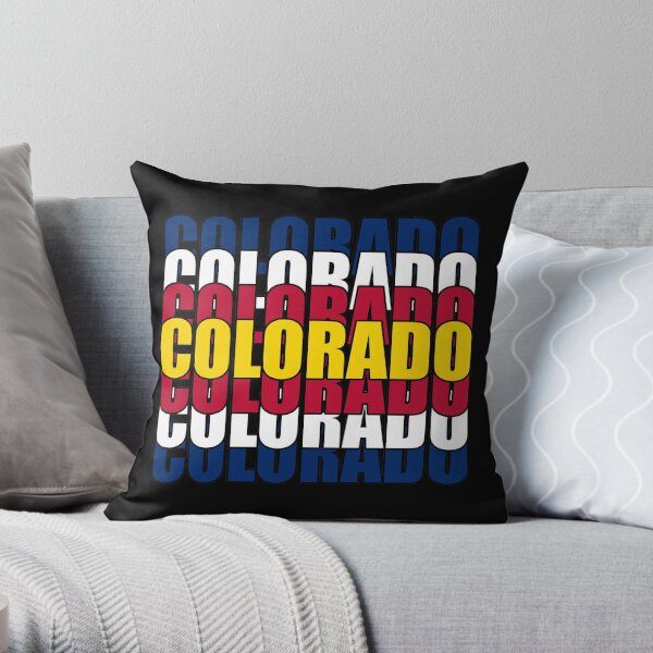 Colorado State Flag Typography Throw Pillow