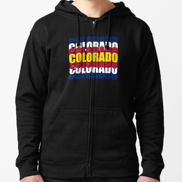 Colorado State Flag Typography Zipped Hoodie