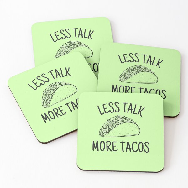 Item preview, Funny Less Talk More Tacos | Humorous and Amusing Graphic Design for Mexican Food Lovers, Black Lettering designed and sold by InkItStudio.