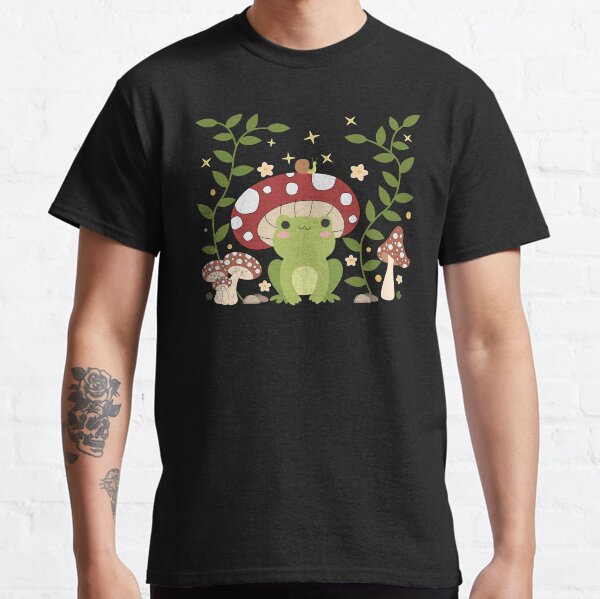 Kawaii Frog Mushroom Hat Cottagecore Aesthetic Classic T-Shirt