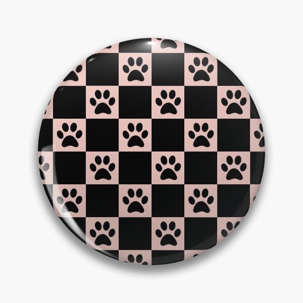 Item preview, Checkered baby Pink and black dog paw print pattern 3 | Cute Gifts for dog mom, dog dad, dog lover and dog owner  designed and sold by Violet Treasures.