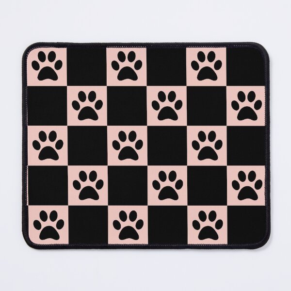 Item preview, Checkered baby Pink and black dog paw print pattern 3 | Cute Gifts for dog mom, dog dad, dog lover and dog owner  designed and sold by Violet Treasures.
