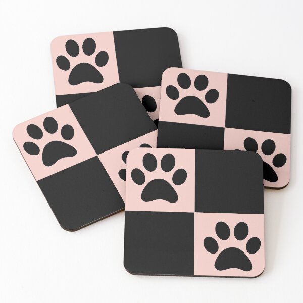Item preview, Checkered baby Pink and black dog paw print pattern 3 | Cute Gifts for dog mom, dog dad, dog lover and dog owner  designed and sold by Violet Treasures.