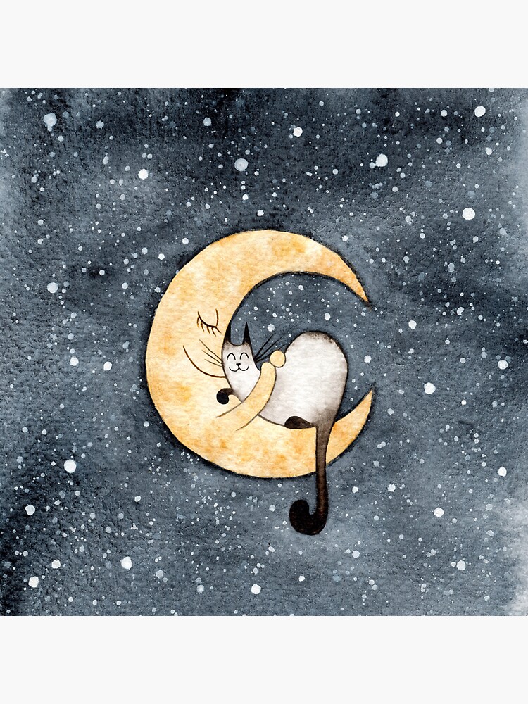 Bonne nuit, lune et étoiles' Autocollant