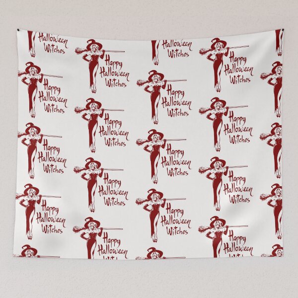 Item preview, Halloween Beautiful Sexy Witch Holding Broomstick Red designed and sold by WearWolfDesigns.