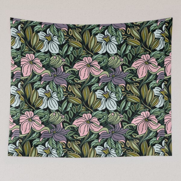 Aperçu de l'œuvre Modèle Nature De Plantes Et De Fleurs Tropicales créée et vendue par Youpattern.