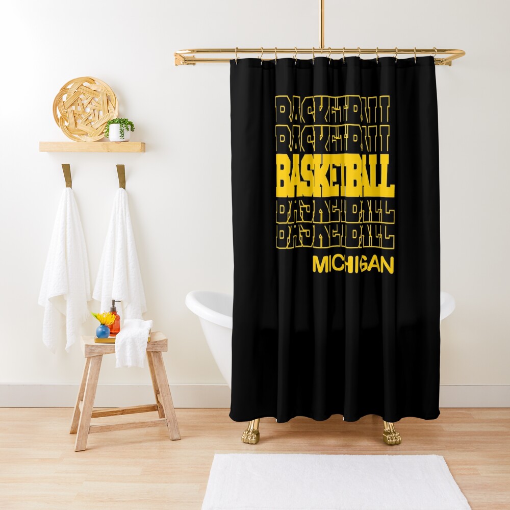Reduction Basketball Michigan in Modern Stacked Lettering Shower Curtain CS-LGB1WXSE