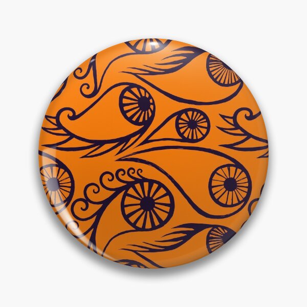 Aperçu de l'œuvre Orange Paisley Motif Oeil Spooky Halloween créée et vendue par Versatill.