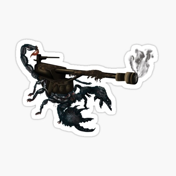 awesome tank cannon scorpion boom Sticker