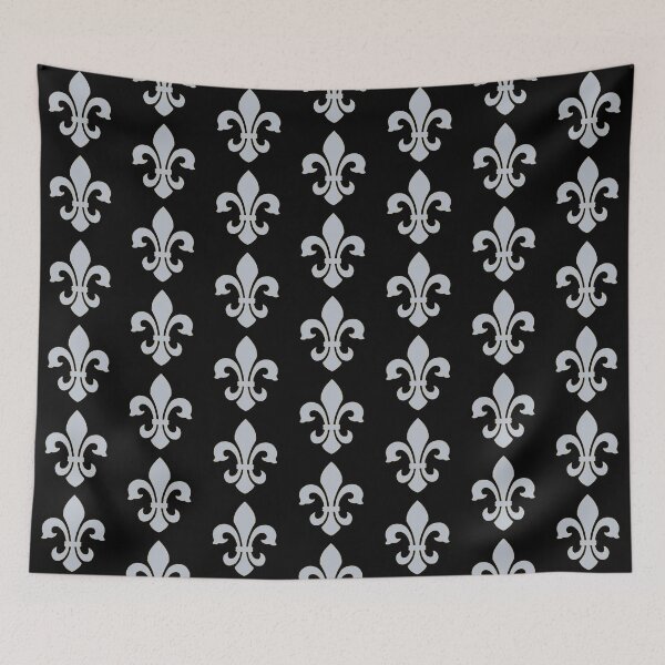 Item preview, FLEUR DE LYS IN SILVER AND GOLD BORDER, Floral Seamless Pattern, Vintage French designed and sold by bubbley2021.