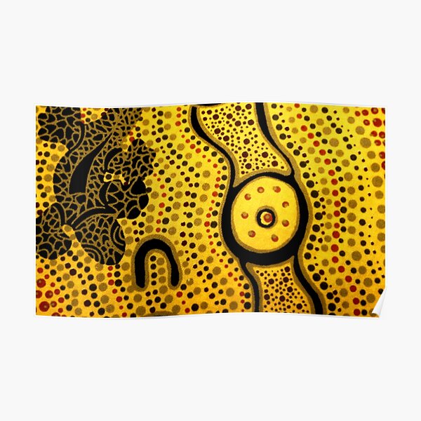Australian aboriginal art dot painting for kids Poster