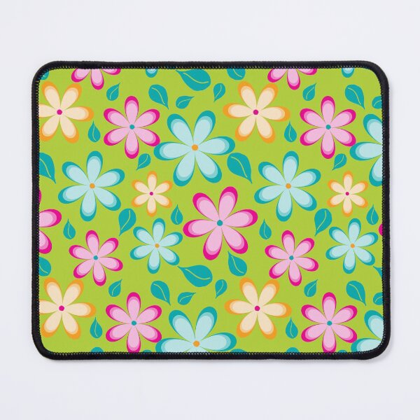 Item preview, Colorful Funky Flowers Floral Pattern | Pink, Blue, Yellow designed and sold by Lavender Mint Graphics.