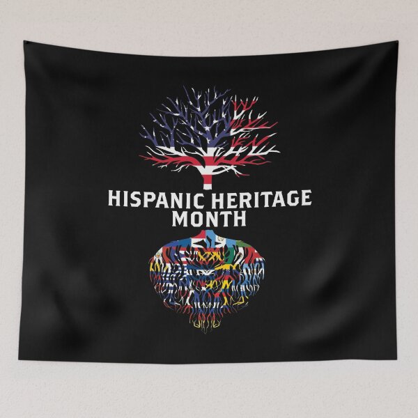 Item preview, Tree Roots US Flag Hispanic Heritage Month print designed and sold by jakehughes2015.