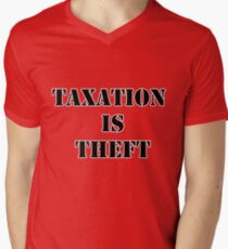 Taxation is Theft 01 (Prison style) Men's V-Neck T-Shirt