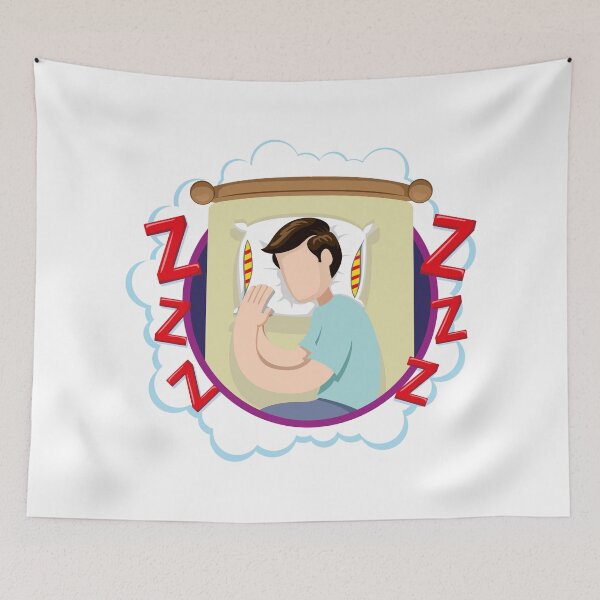 Item preview, Caucasian man person mascot sleeping peacefully. Ideal for informational and institutional related to medicine designed and sold by LucianoCosmo.