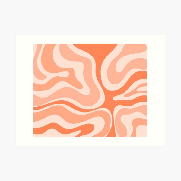 Modern Retro Liquid Swirl Abstract in Pastel Pink Blush | Poster