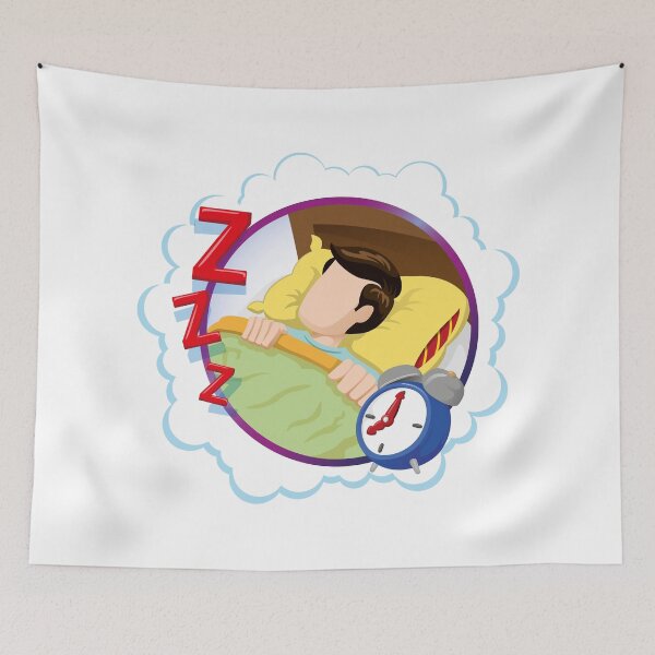 Item preview, Caucasian man person mascot sleeping peacefully. Ideal for informational and institutional related to medicine designed and sold by LucianoCosmo.