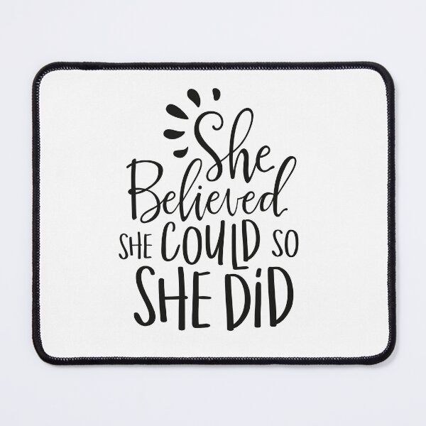 Item preview, She Believed She Could So She Did Inspirational Quote designed and sold by Hanna Kovalchuk.