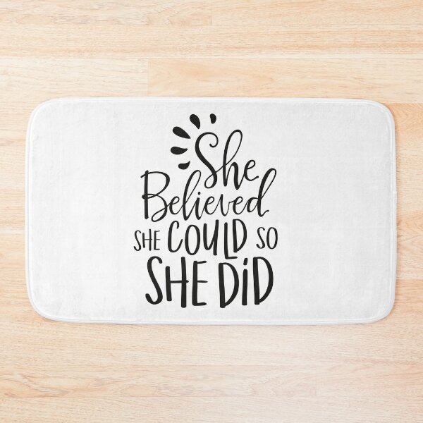 Item preview, She Believed She Could So She Did Inspirational Quote designed and sold by Hanna Kovalchuk.