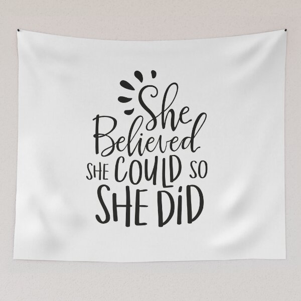 Item preview, She Believed She Could So She Did Inspirational Quote designed and sold by Hanna Kovalchuk.