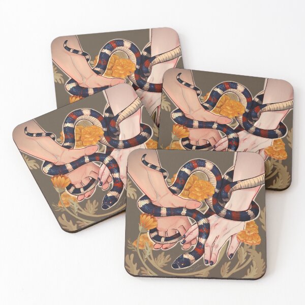 Item preview, Milk Snake & Marigolds - Art Nouveau designed and sold by aniix5.