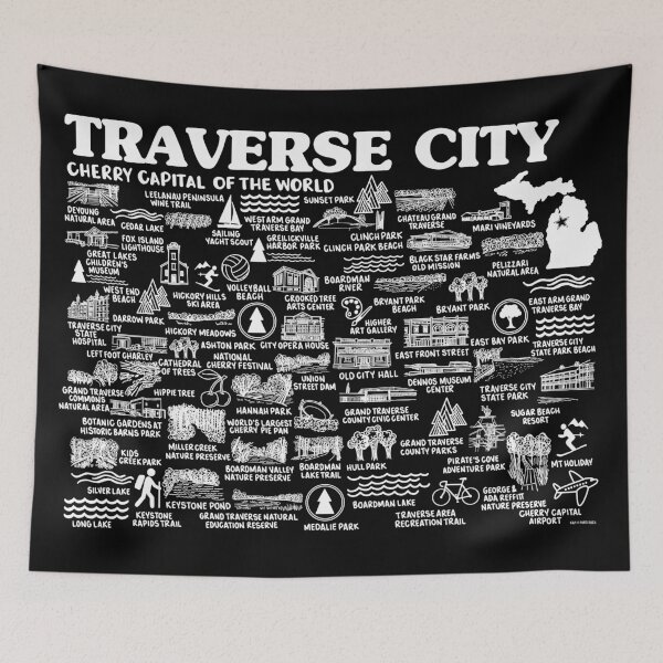 Item preview, Traverse City Map  designed and sold by fiberandgloss.